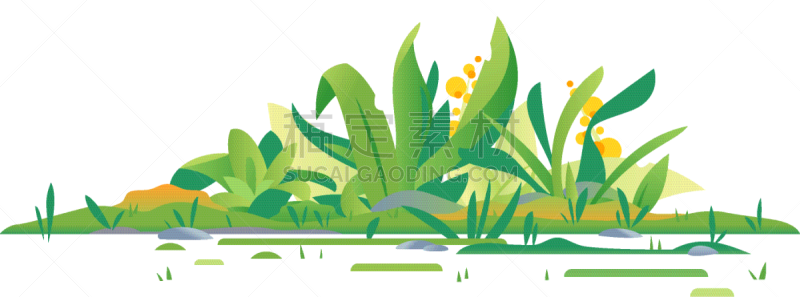 植物群,分离着色,热带雨林,绿色,草坪,簇叶从生的,草,石头,构图,联系