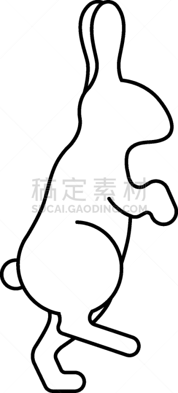 兔子,踮着脚尖,爪子,塞进去,可爱的,复活节,野生动物,直的,简单,哺乳纲
