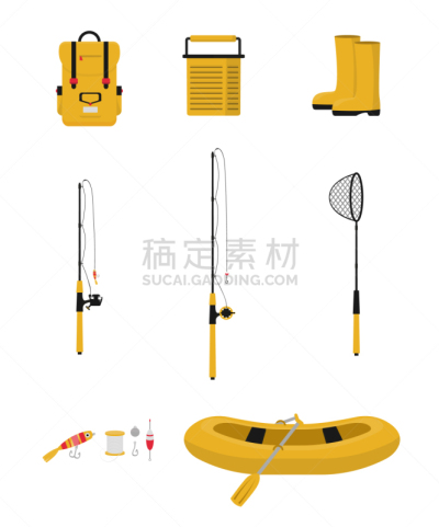 组物体,平坦的,一个物体,渔业,运动,大桶,船,设备用品,钓鱼,布置