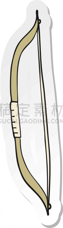 标签,漫画,可爱的,传统,大弓,图像,中世纪时代,弓,绘制
