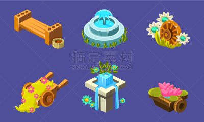 长椅,瀑布,幻想,地形,天气,格子烤肉,可爱的,独轮手推车,野生动物,联系