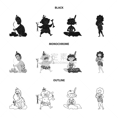 史前时代,品牌名称,男穴居人,人,男人,男孩,女人,远古的,发展,设计