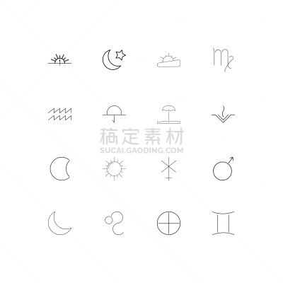 轮廓,直的,星座,计算机图标,图像,矢量,红球甘蓝,月亮,水瓶座,日落