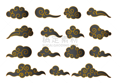 云,黄金,黑色,高雅,抽象,华丽的,传统,中间,天气