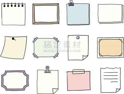边框,绘画插图,笔记本,举起手,华丽的,线条,背景分离,信函,铅笔,图钉
