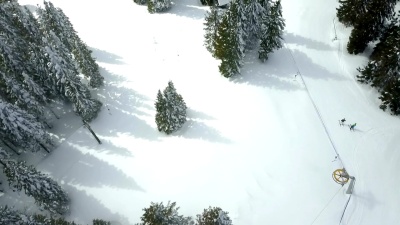 斯洛文尼亚美丽的滑雪胜地