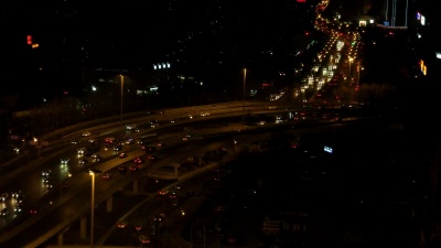 北京高速公路夜景鸟瞰