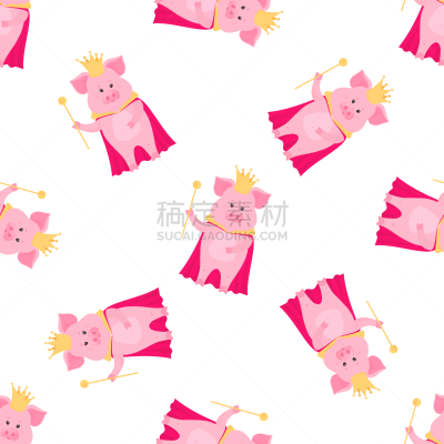 猪,王冠,节杖,动物手,王子,可爱的,农业,传统,平视角,纺织品