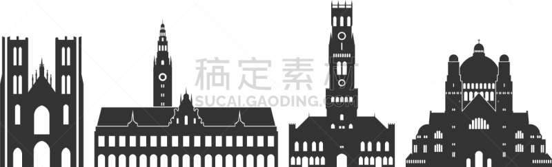 比利时,布鲁塞尔,品牌名称,奇异的,建筑,城市,复古