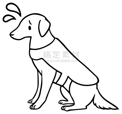 狗,矢量,绘画插图,家庭护理,助听器,背景分离,哺乳纲,导盲犬,动物,能力缺陷者
