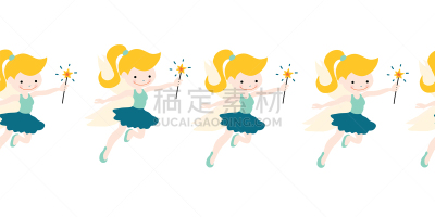可爱的,儿童,矢量,仙女,式样,魔杖,背景幕,装饰物,纺织品,国境线