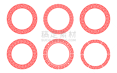 边框,圆形,红色,矢量,式样,长的,泰国,简单,复古风格,模板