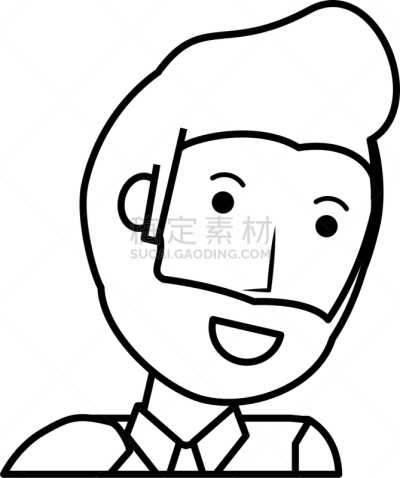 卡通,青年男人,可爱的,白色,商务,人,衬衫,男人,概念,肖像