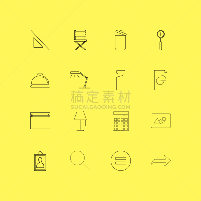 轮廓,直的,图标集,计算机图标,垃圾筒,下一个,吧椅,回收桶,三角板,推镜头