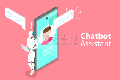电子人,矢量,三维图形,聊天机器人,概念,平坦的,商业广告标志,策略,技术