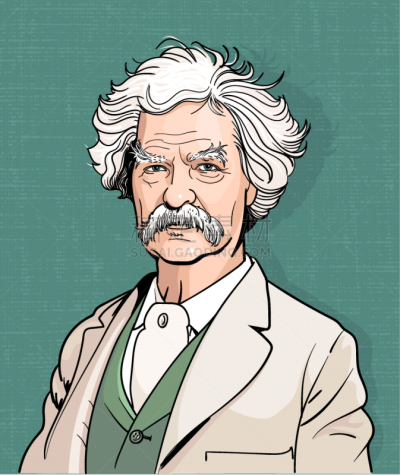 Mark Twain,名声,世纪,传记,肖像,数码图形,面部表情,疤,讲师,线条画