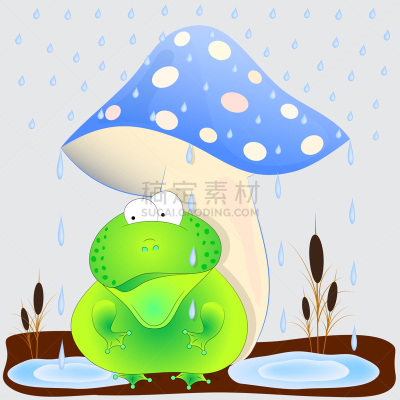 在下面,蘑菇,蟾蜍,卡通,地形,季节,秋天,黄色,灰色,绿色