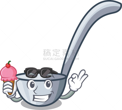 长柄勺,架子,冰淇淋,动画片,可爱的,食品,烹调用具,餐馆,午餐,烹调