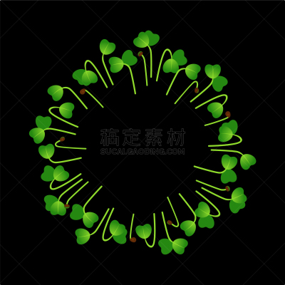 microgreens mizuna arranged in a circle white