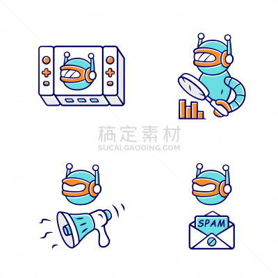 传媒,垃圾邮件,矢量,彩色图片,网络空间,绘画插图,电子人,计算机图标,自动的