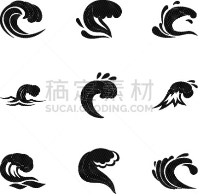 海洋,计算机图标,波浪,简单,自然,数字9,图像,自然美,收集,流动