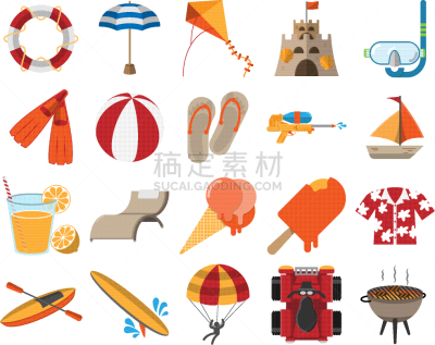 夏天,休闲活动,户外,高崖跳伞,图像,矢量,度假,冲浪,航海,融化