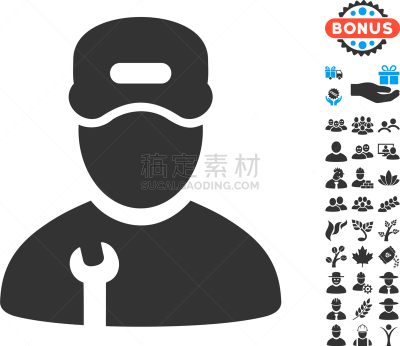 修理工,计算机图标,人,男人,工程师,工业,设计元素,奖励
