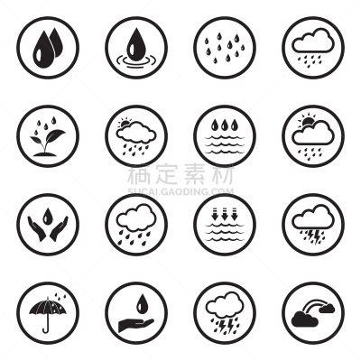 圆形,矢量,雨,绘画插图,扁平化设计,计算机图标,黑色,气候,一个物体,温度