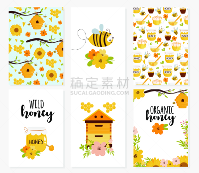 绘画插图,贺卡,蜂箱,蜂蜜,蜜蜂,式样,矢量,仅一朵花,有机食品,可爱的