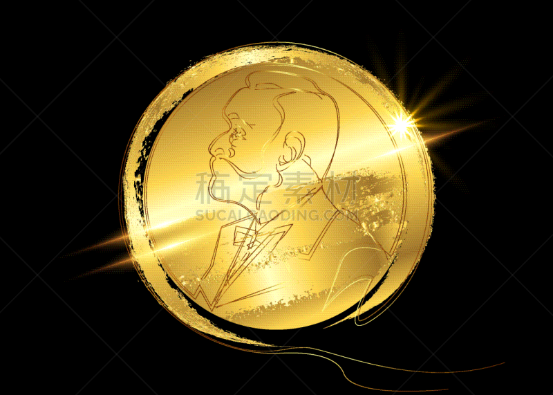诺贝尔奖,图标,黄金,男人,络腮胡子,标志,显微镜,计算机,运动