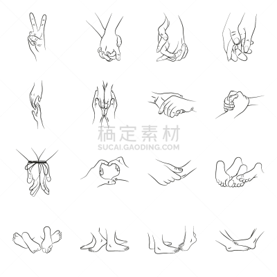 雄性动物,足,雌性动物,分离着色,轮廓,白昼,叉腰,依靠,爱,赤脚