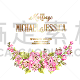 请柬,婚礼,白昼,自然,红色,文字,粉色,清新,图像,装饰