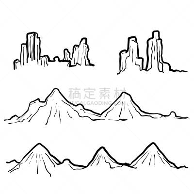 山,绘画插图,乱画,线条画,动物手,高雅,背景分离,景观设计,环境,云