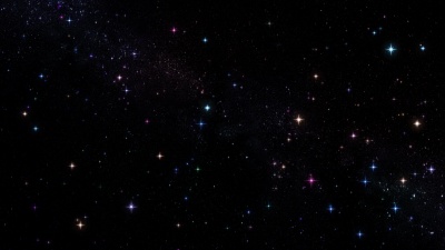 五颜六色的星星。可循环。夜空中点缀着繁星。