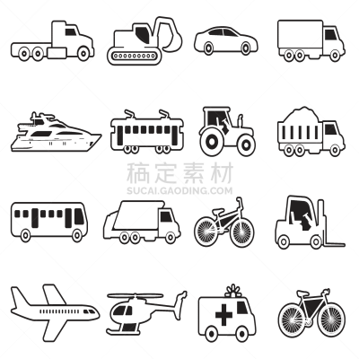 线条,矢量,绘画插图,计算机图标,一个物体,卡车,汽车,长的,现代,客轮