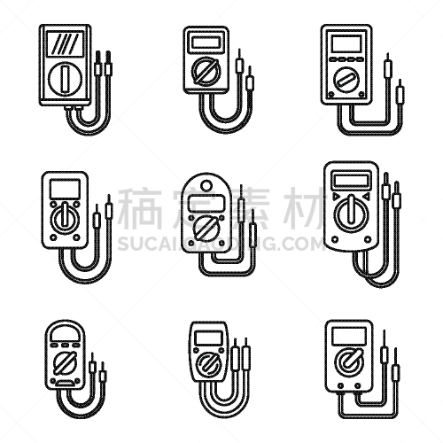 电,计算机图标,万用表,轮廓,安培表,电缆,健康保健,背景分离,图标集,科学实验