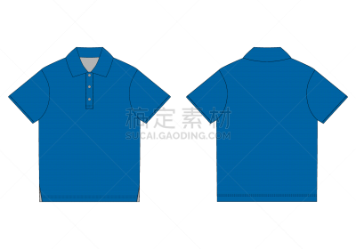 polo t-shirt design template in blue colors front