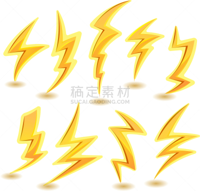 黄色,闪亮的,黄金,天气,矢量,暴风雨,雷雨,危险,螺钉,闪电