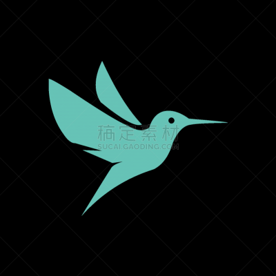 flying hummingbirds on black background logo