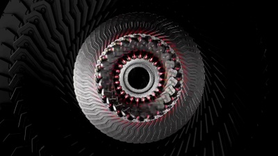 未来技术的3D插图，安全概念背景。