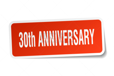 白色,30周年纪念,标签,正方形,分离着色,红色,周年纪念,白色背景,数字30,剥皮器