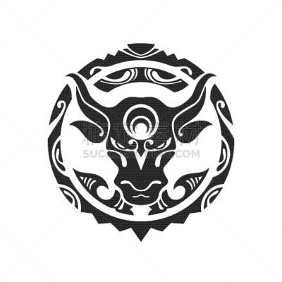 公牛,分离着色,远古的,毛利人,动物,力量,品牌名称,矢量,装饰