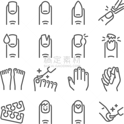 计算机图标,涂料,矢量,绘画插图,图标集,手指,美容用具,波兰,外套,指甲