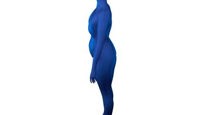 3D女性体重增加和减肥。