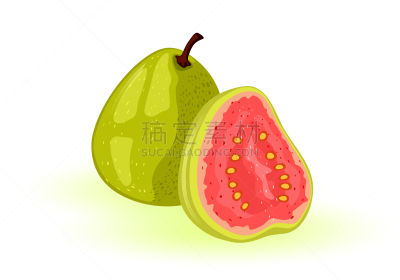熟的,圆形,鸡尾酒,完整,番石榴,椭圆形,一半的,饮料,素食,菜单