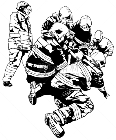 消防员,制服,人,身体受伤,男人,担架,意外事件,设备用品,救护服务职位,援救