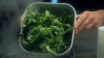 在沸水锅中加入菠菜