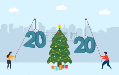 2020,男人,女人,建筑业,数字,夏娃,人,冬天,包装纸,概念