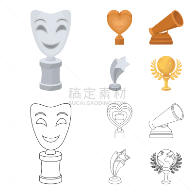 白色,戏剧表演,奖,哑剧,分离着色,轮廓,青铜,获胜,收集