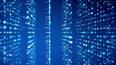 线网背景中的抽象数字代码号